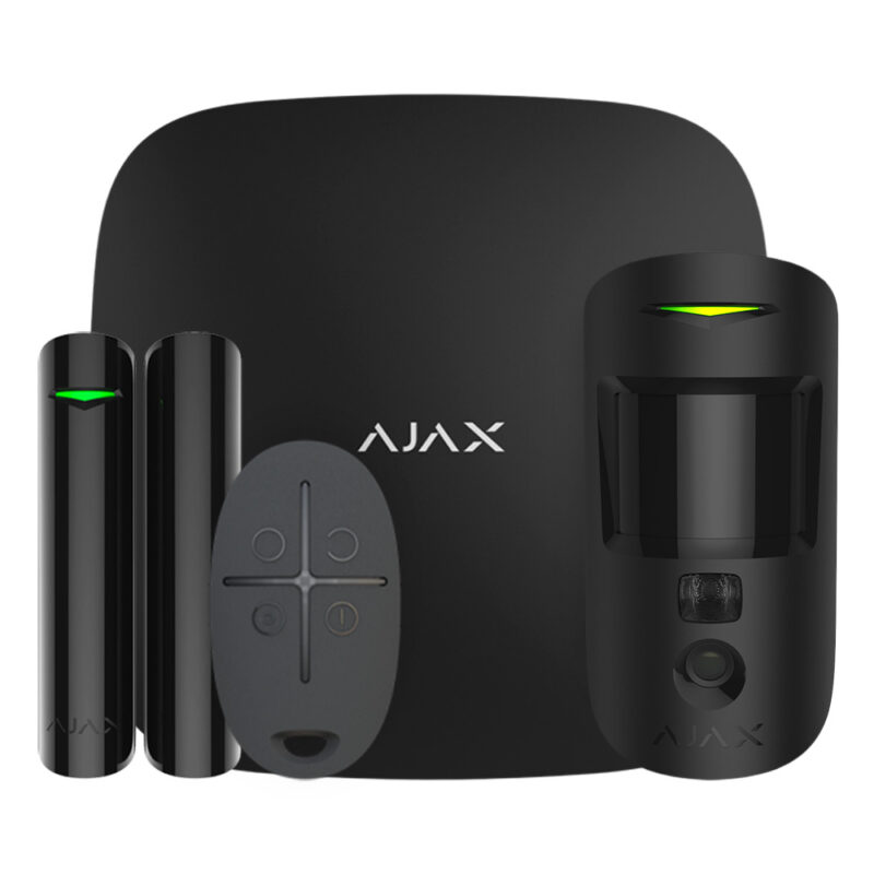 Комплект бездротової сигналізації Ajax StarterKit Cam Plus black з фотоверифікацією тривог і підтримкою LTE