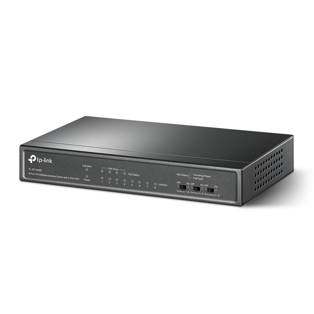 PoE-комутатор TP-Link TL-SF1008P 8-портовий з 4 PoE+ портами некерований — изображение 4