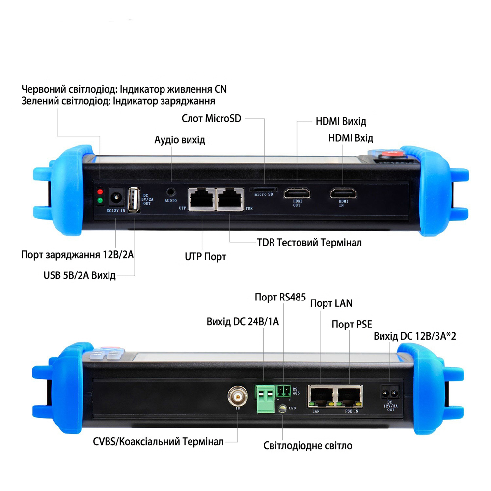 Тестер відеокамер Noyafa NF-IPC722ATCHS з Wi-Fi, 4K та PoE для камер IP, AHD, TVI, CVI, EX-SDI — изображение 4