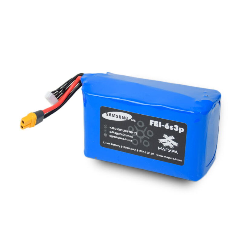 Акумулятор для FPV-дрона 6S3P Samsung 15000mAh INR21700-50S Li-Ion 22.2V 135A