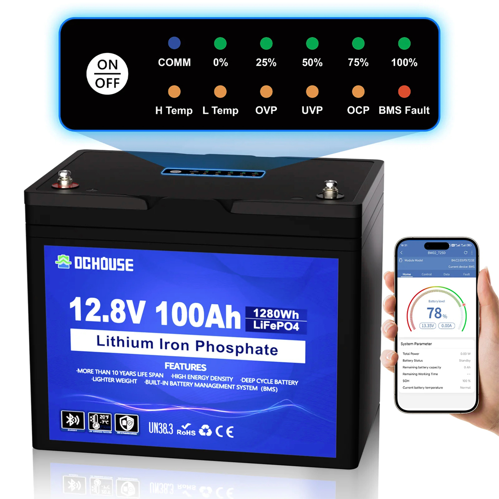 Акумулятор LiFePO4 DC HOUSE 12.8V 100Ah Bluetooth (ECO-LFP1210003) — изображение 4
