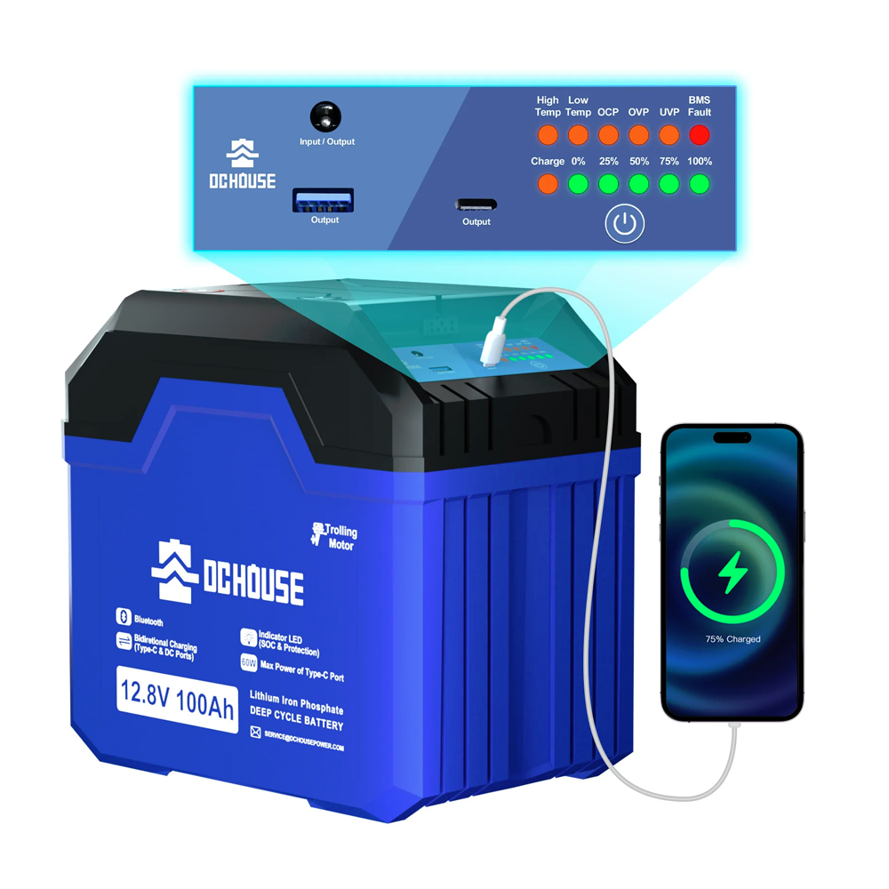 Акумулятор LiFePO4 DC HOUSE 12.8V 100Ah Bluetooth Portable (ECO-LFP1210004) — изображение 3
