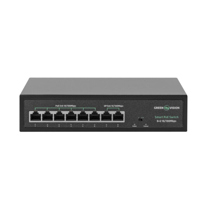 Комутатор мережевий GreenVision POE GV-015-D-06+2P