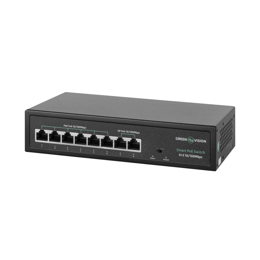 Комутатор мережевий GreenVision POE GV-015-D-06+2P — изображение 2