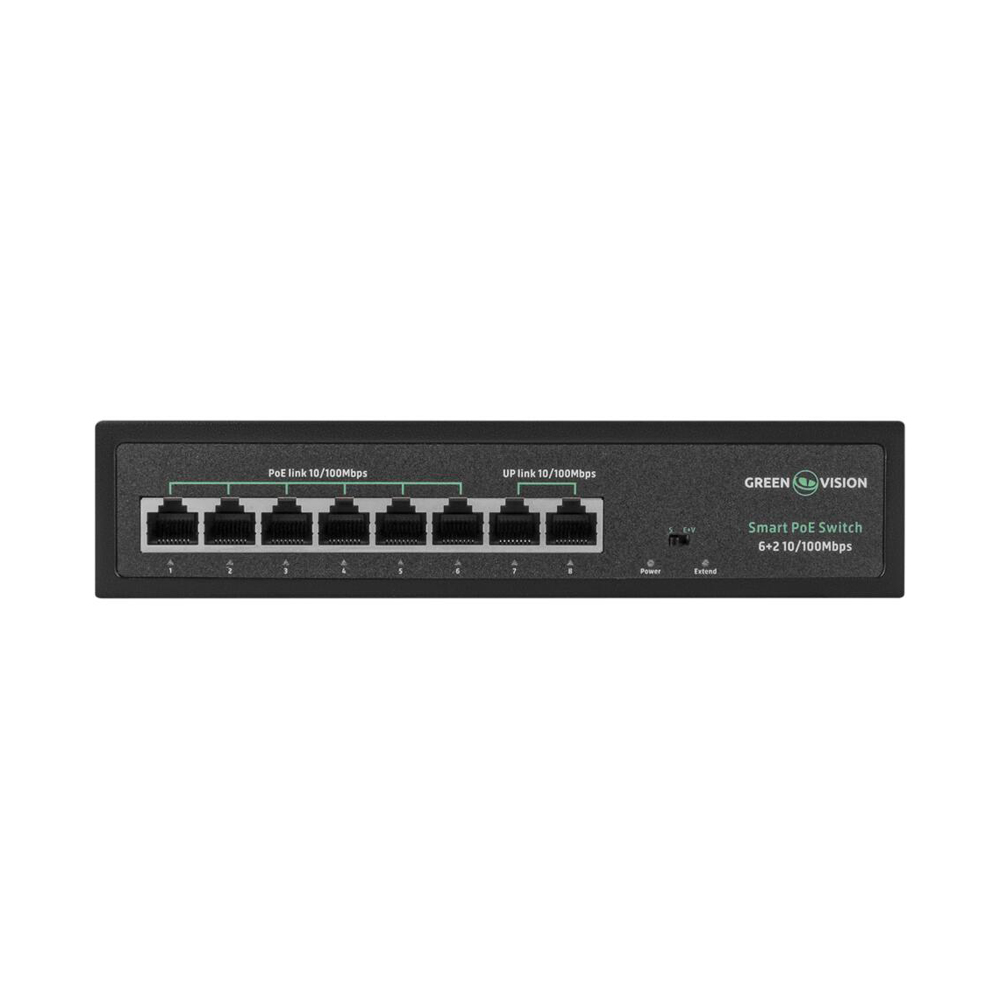 Комутатор мережевий GreenVision POE GV-015-D-06+2P — изображение 3