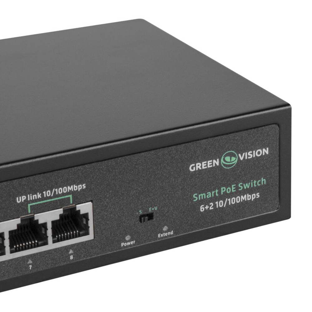 Комутатор мережевий GreenVision POE GV-015-D-06+2P — изображение 5