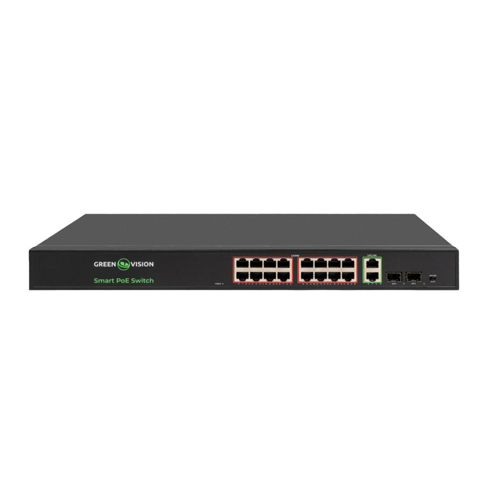 Комутатор мережевий GreenVision POE GV-022-D-16G+2PG+2SFP — изображение 3