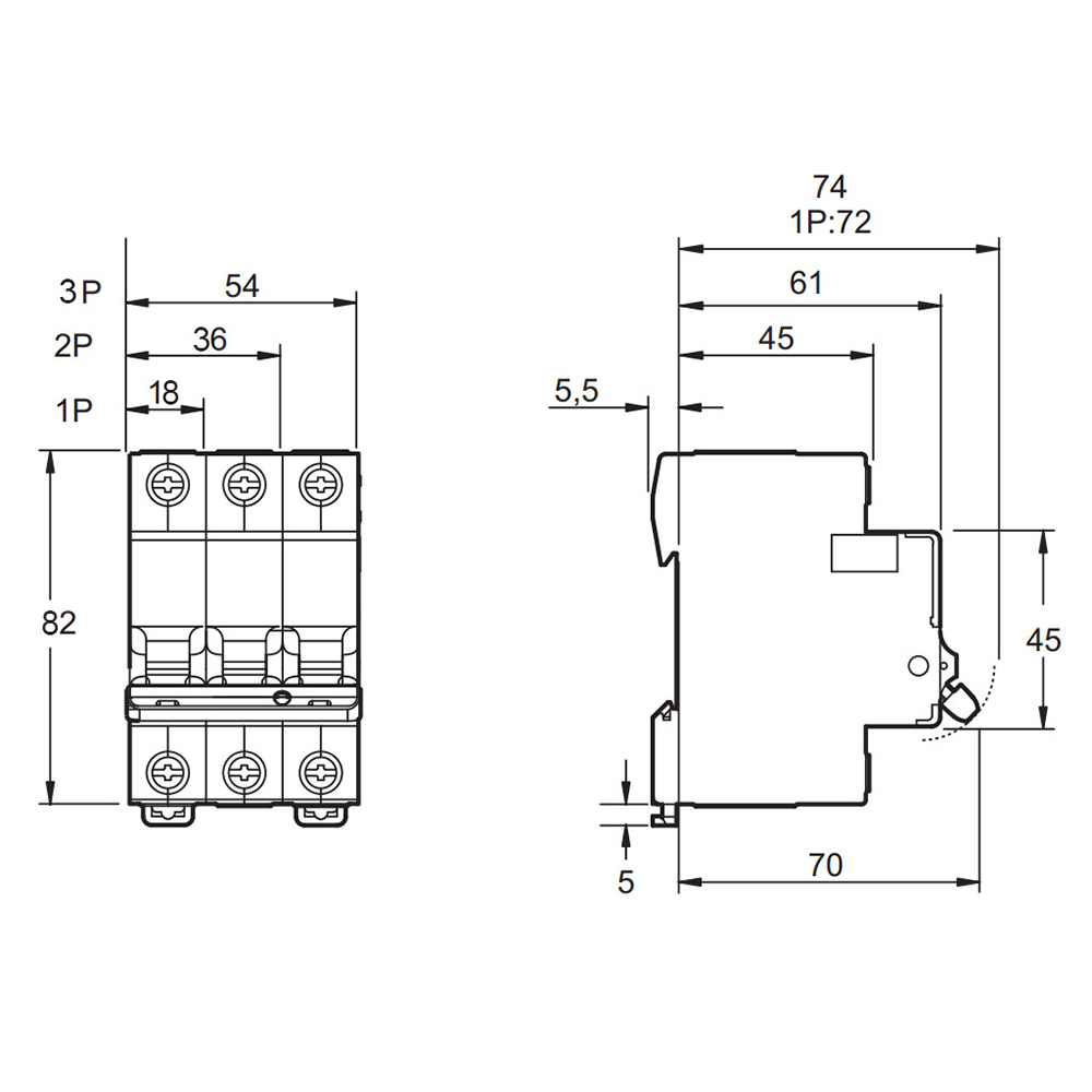 Автоматичний вимикач Lightwell MCB 3P 25A (DZ47-63 C25) — изображение 5