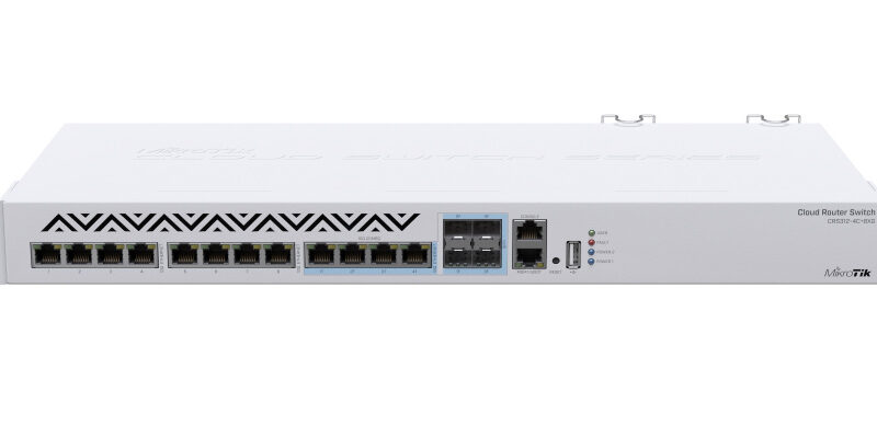 Комутатор MikroTik CRS312-4C+8XG-RM 8x1G/2.5G/5G/10G, 4xSFP+/10GE combo