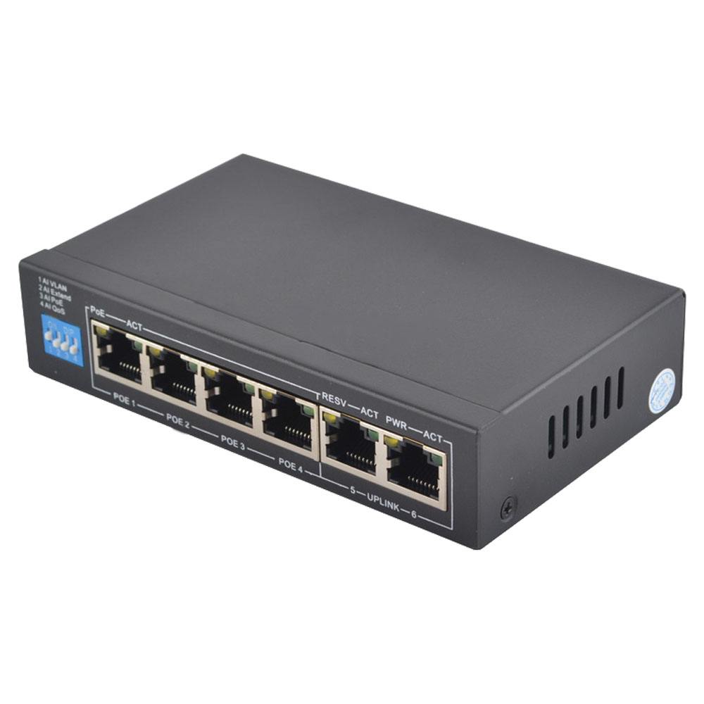 PoE-комутатор FoxGate S6004-E2-AI POE Watchdog 6-портовий некерований — изображение 2