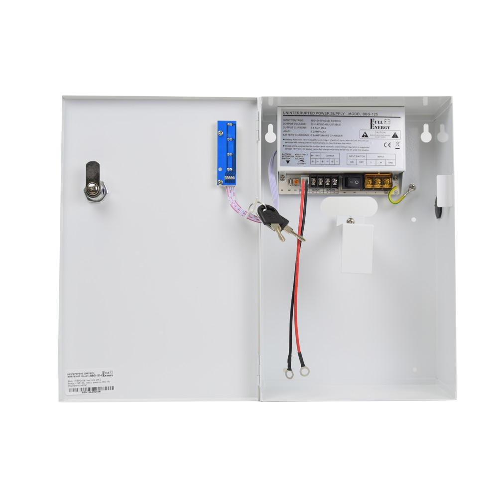 Блок безперебійного живлення Full Energy BBG-125-L для відеоспостереження 12В, 5А, під 18Аг акумулятор — изображение 3