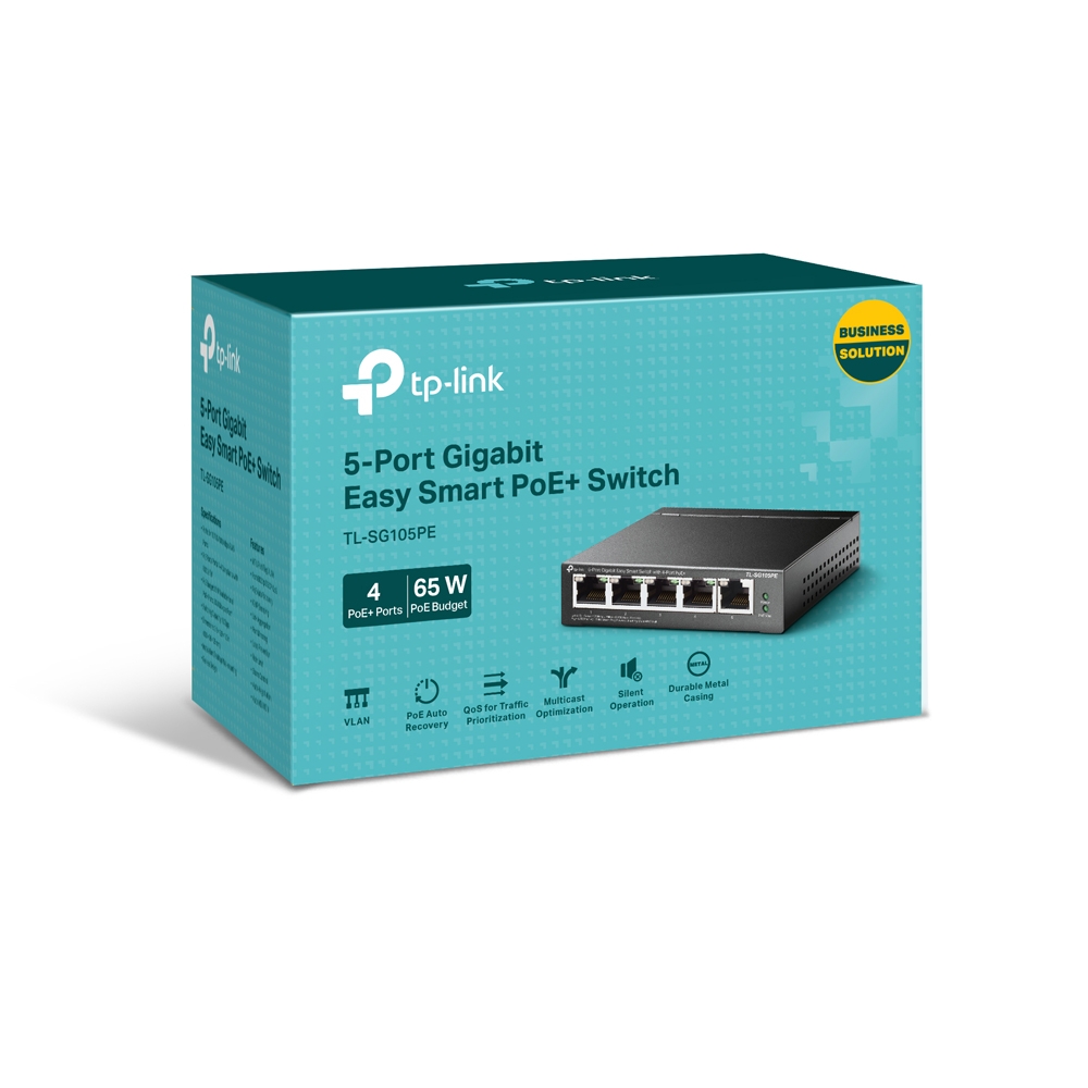 PoE-комутатор TP-Link EasySmart TL-SG105PE гігабітний 5-портовий з 4 PoE+ портами керований — изображение 4