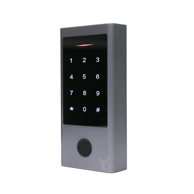 Кодова клавіатура Yli Electronic YK-1068B зі зчитувачем Mifare з сенсорними кнопками