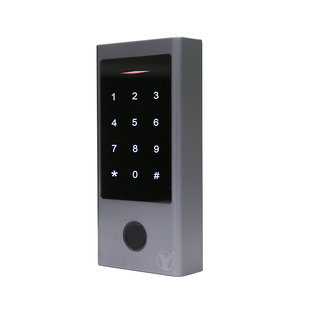 Кодова клавіатура Yli Electronic YK-1068B зі зчитувачем Mifare з сенсорними кнопками
