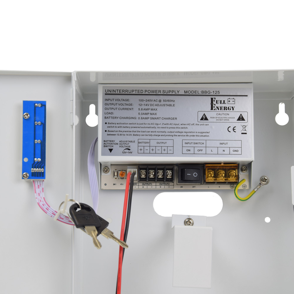 Блок безперебійного живлення Full Energy BBG-125-L для відеоспостереження 12В, 5А, під 18Аг акумулятор — изображение 2