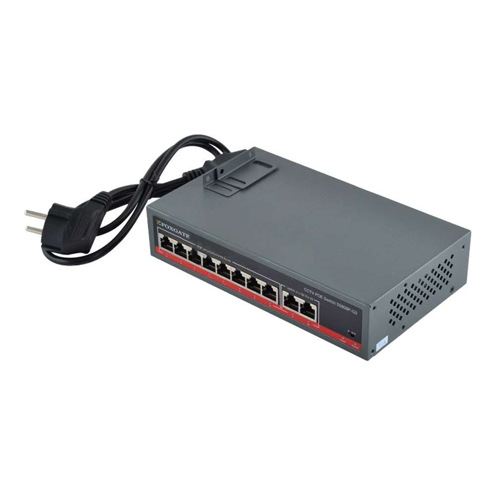 PoE-комутатор FoxGate S5808P-G2 CCTV гігабітний 8-портовий некерований — изображение 4