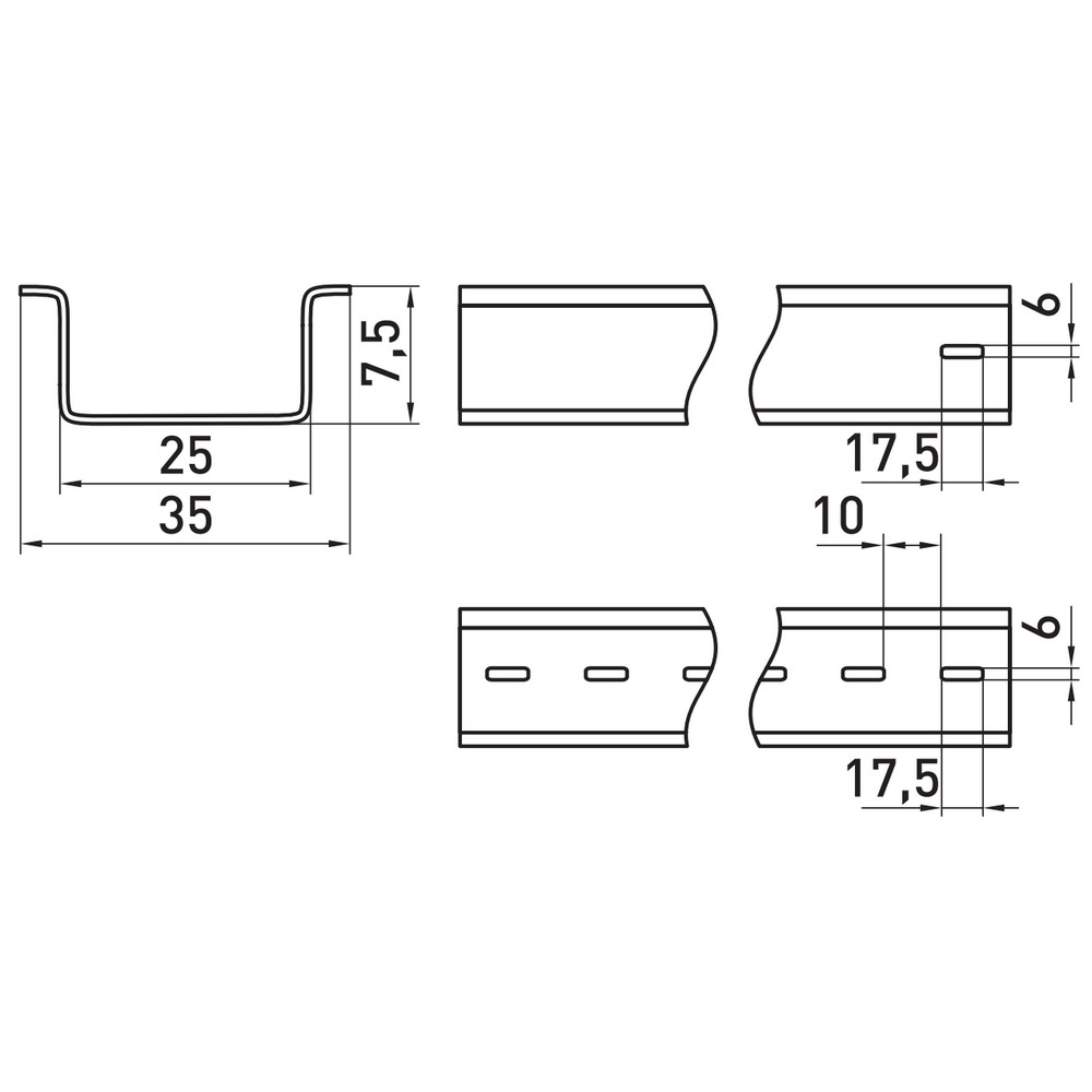 DIN-рейка e.din.stand.rail.101.25 Enext 25 см перфорована — изображение 2