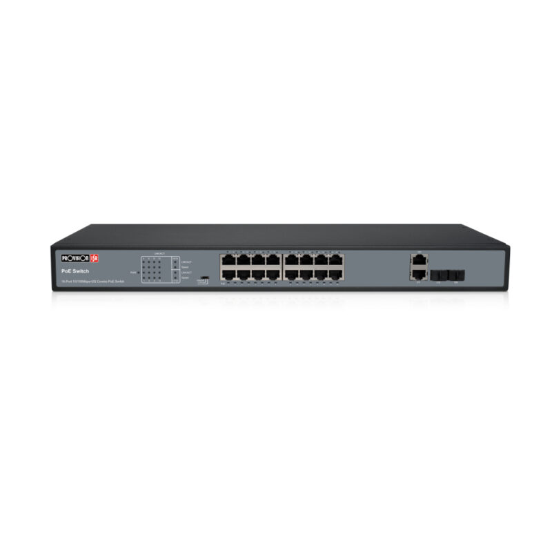Некерований PoE-комутатор Provision-ISR PoES-16250C+2Combo-V2 з 16 портами PoE