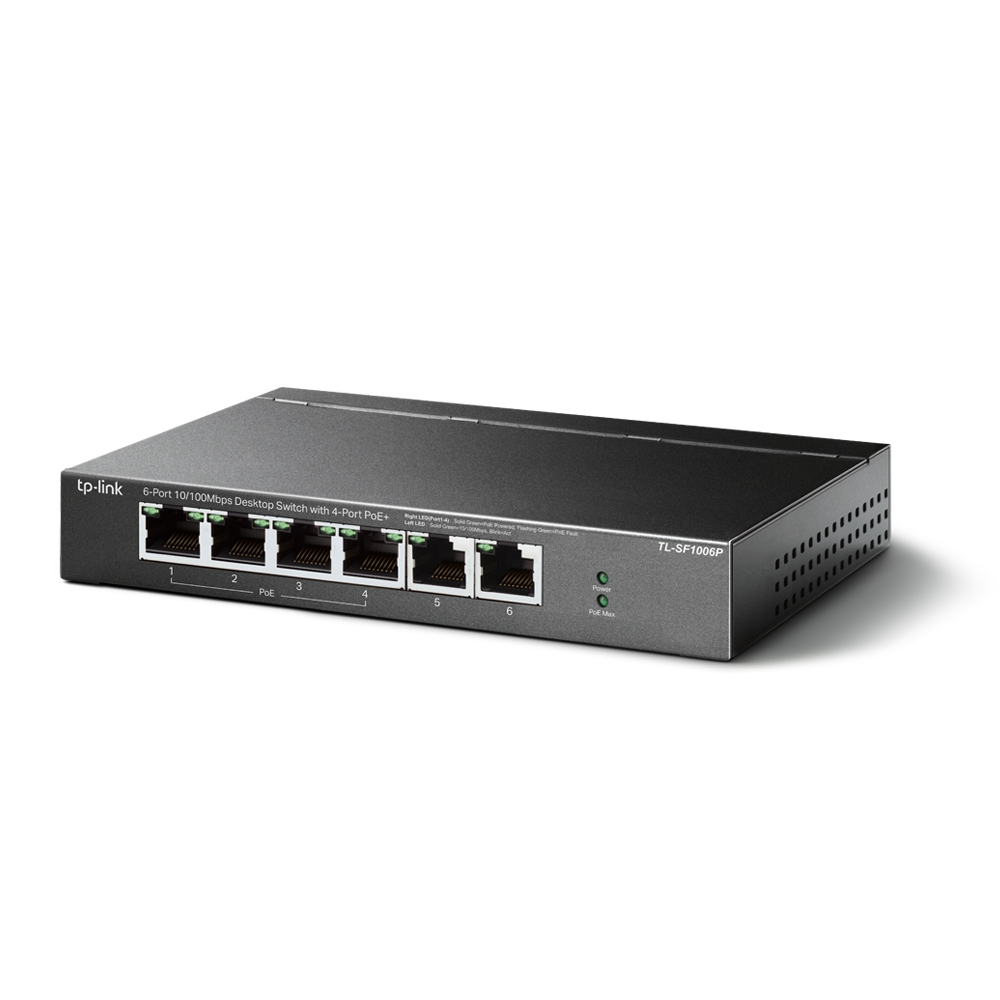 PoE-комутатор TP-Link TL-SF1006P 6-портовий з 4 PoE+ портами некерований — изображение 2