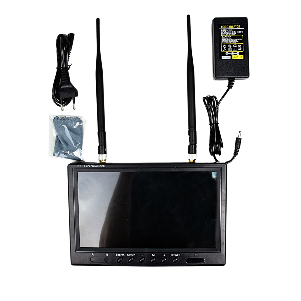 Монітор FPV LCD 9 дюймів із вбудованим приймачем 5.8 GHz для квадрокоптера — изображение 5