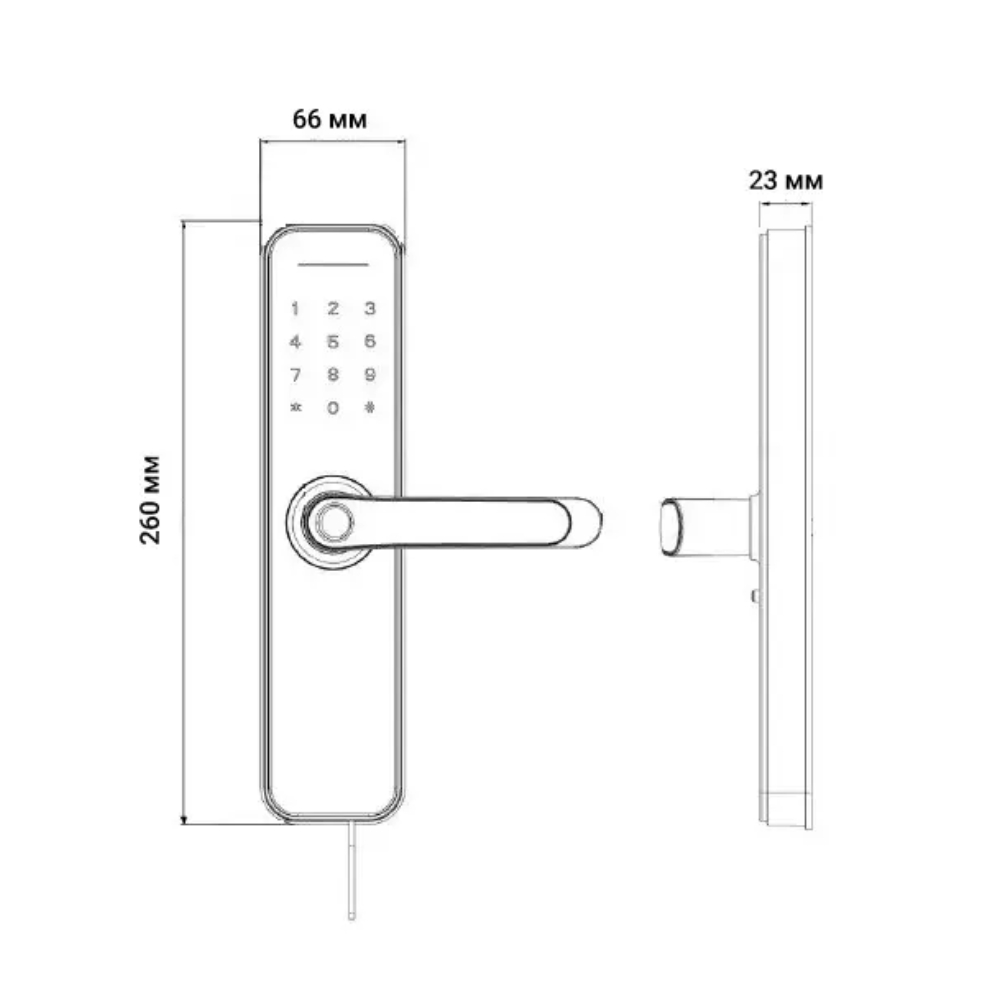 Розумний дверний біометричний замок SEVEN LOCK SL-7740BF grey (врізна частина 5050) — изображение 5