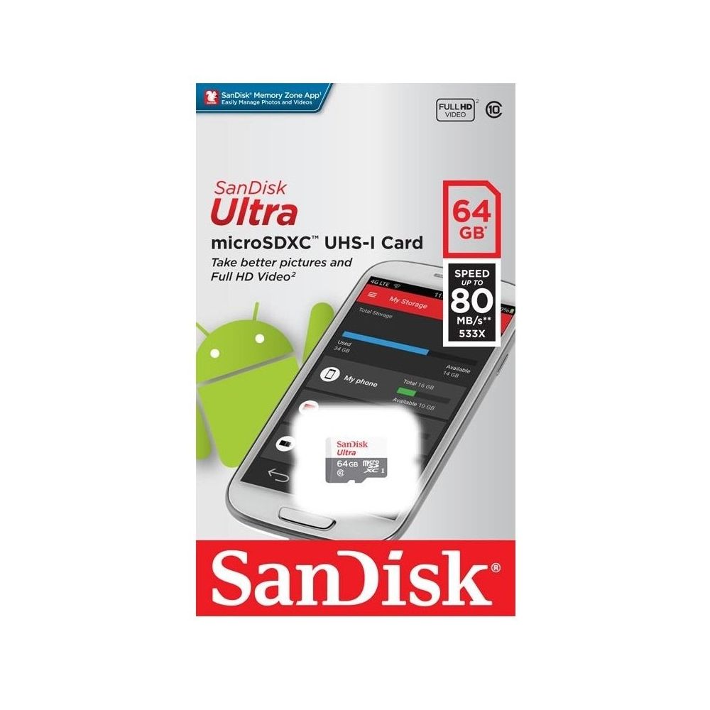 Карта пам`яті з адаптером SanDisk SDXC 64GB UHS-I SDSQUNR-064G-GN3MA — изображение 2