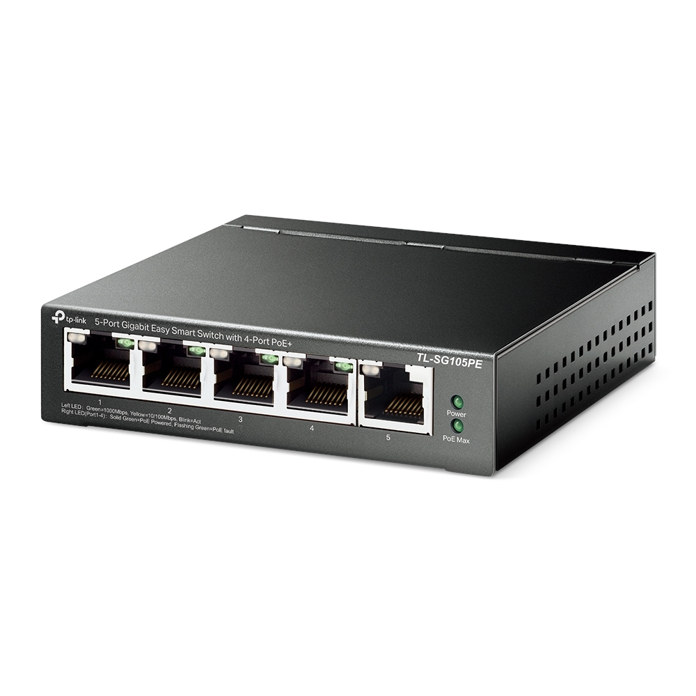 PoE-комутатор TP-Link EasySmart TL-SG105PE гігабітний 5-портовий з 4 PoE+ портами керований — изображение 2