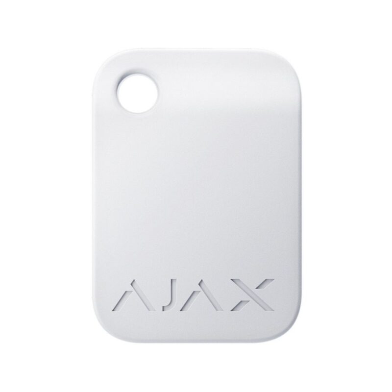 Захищений безконтактний брелок Ajax Tag white для клавіатури KeyPad Plus