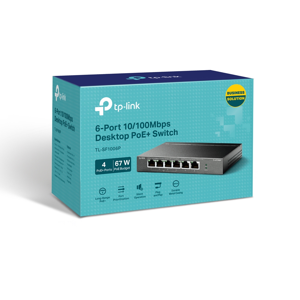 PoE-комутатор TP-Link TL-SF1006P 6-портовий з 4 PoE+ портами некерований — изображение 3