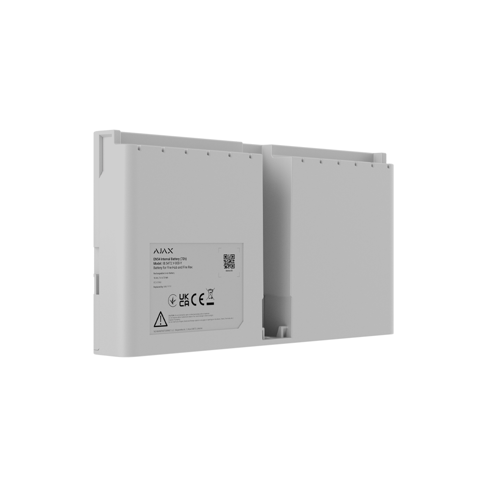 Перезарядна Li-ion батарея Ajax EN54 Internal Battery (72h) white для встановлення в EN54 Fire Hub / EN54 Fire ReX — изображение 3