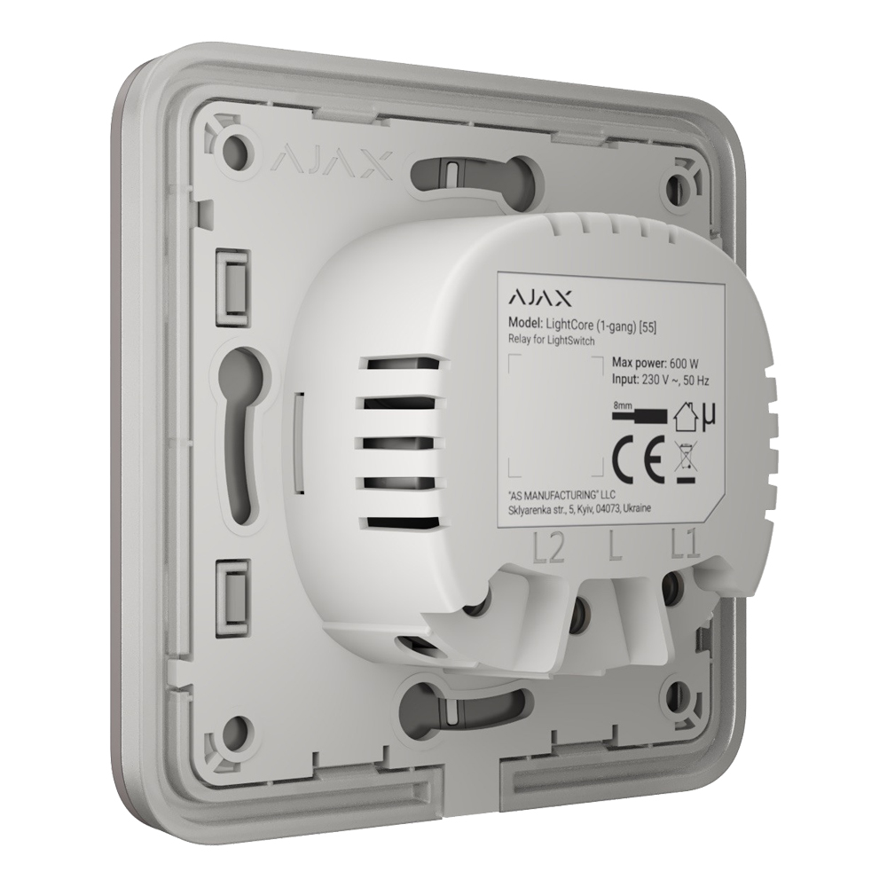 Вимикач Ajax LightSwitch 2-gang Grey двоклавішний — изображение 3