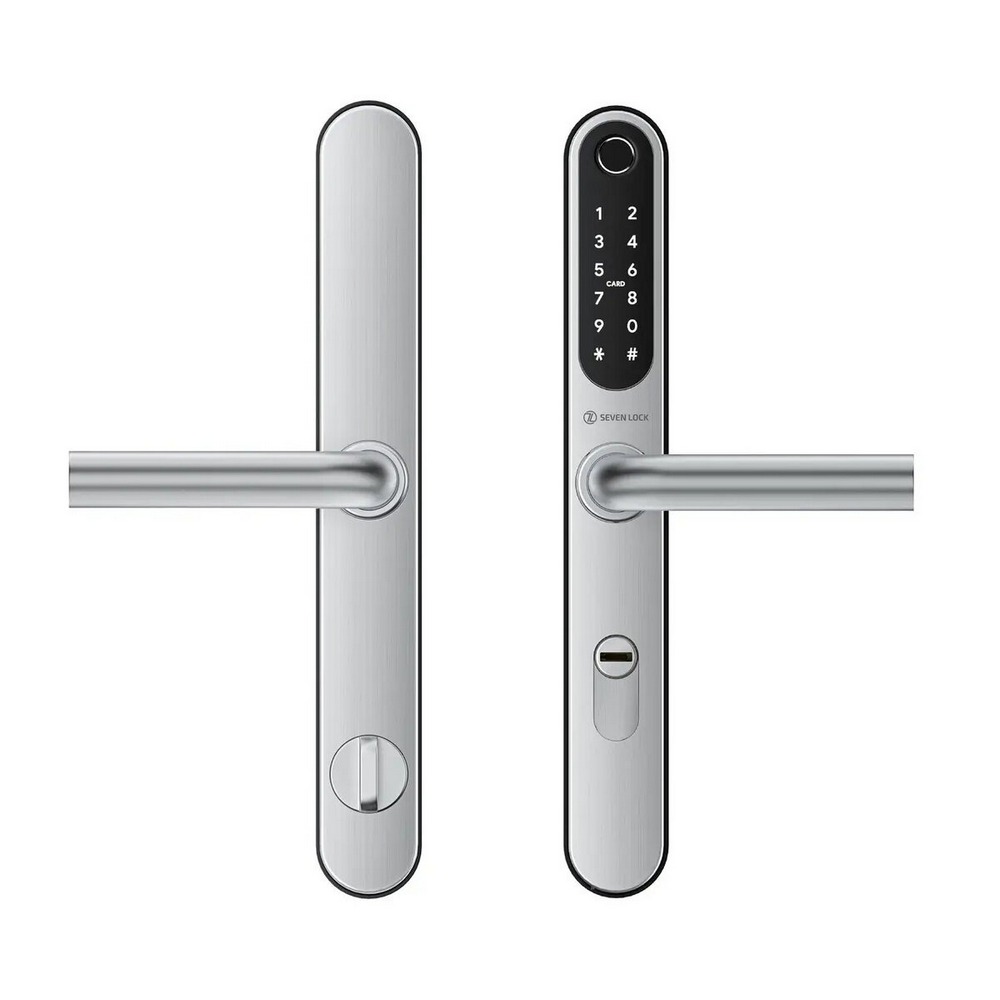 Розумний дверний біометричний замок SEVEN LOCK SL-7761BF silver (без врізної частини) — изображение 4