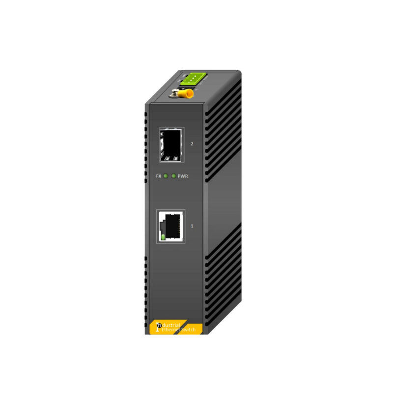 100M індустріальный медіаконвертер AL MC-1P1SMI, 1*100Mbps PoE Port, 1*100Mbps SFP Slot, DIN rail, з DC48V 1.35A Power Adapter (DIN-rail mount)