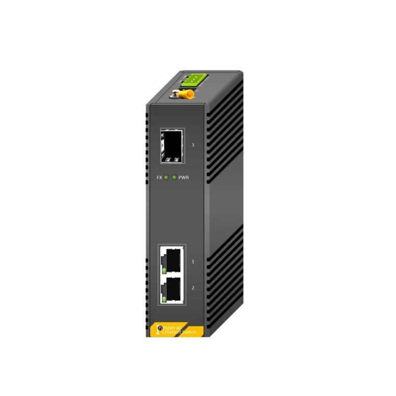 100M індустріальний PoE комутатор AL SW-2P1SMI, 2*100Mbps PoE Port, 1*100Mbps SFP Slot, DIN rail, з DC48V 1.35A Power Adapter (DIN-rail mount)