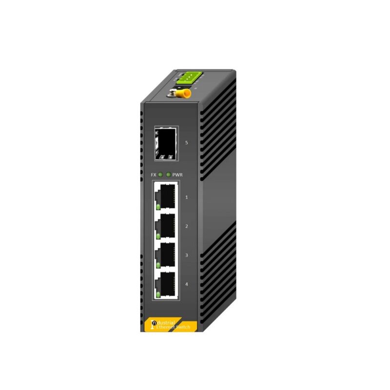 100M індустріальний PoE комутатор AL SW-4P1SMI, 4*100Mbps PoE Port, 1*100Mbps SFP Slot, DIN rail, з DC48V 1.35A Power Adapter (DIN-rail mount)
