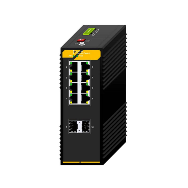 1G індустріальний PoE комутатор L2 Lite AL SW-8P2SGI-L2L, 8*1000Mbps PoE Port, 2*1000Mbps SFP Slot, DIN rail, DC48~54V