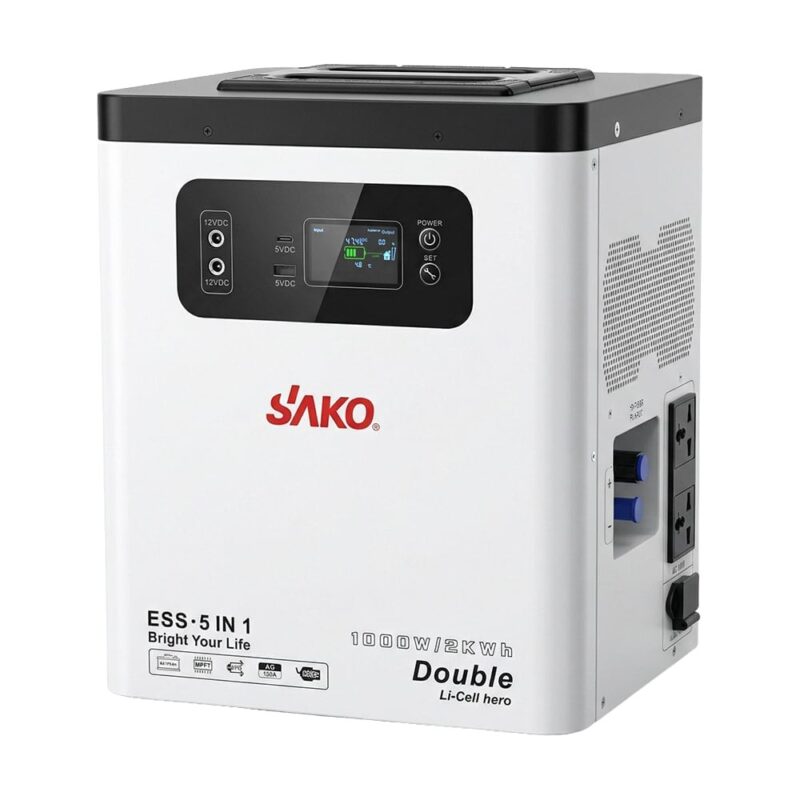 Портативна зарядна станція Sako Alpha-ESS-1000W/2KWh потужність 1000 Вт, енергоємність 2009.6 Вт·год, LifePO4