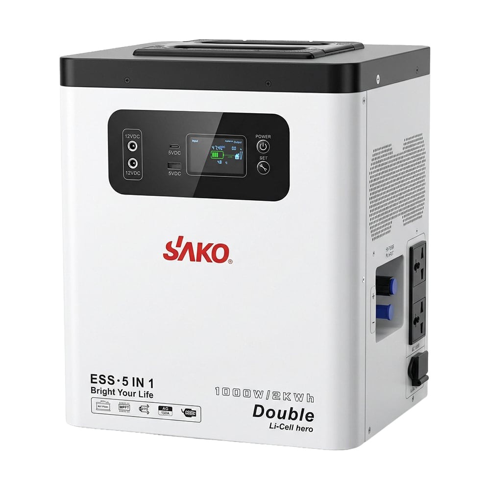 Портативна зарядна станція Sako Alpha-ESS-1000W/2KWh потужність 1000 Вт, енергоємність 2009.6 Вт·год, LifePO4