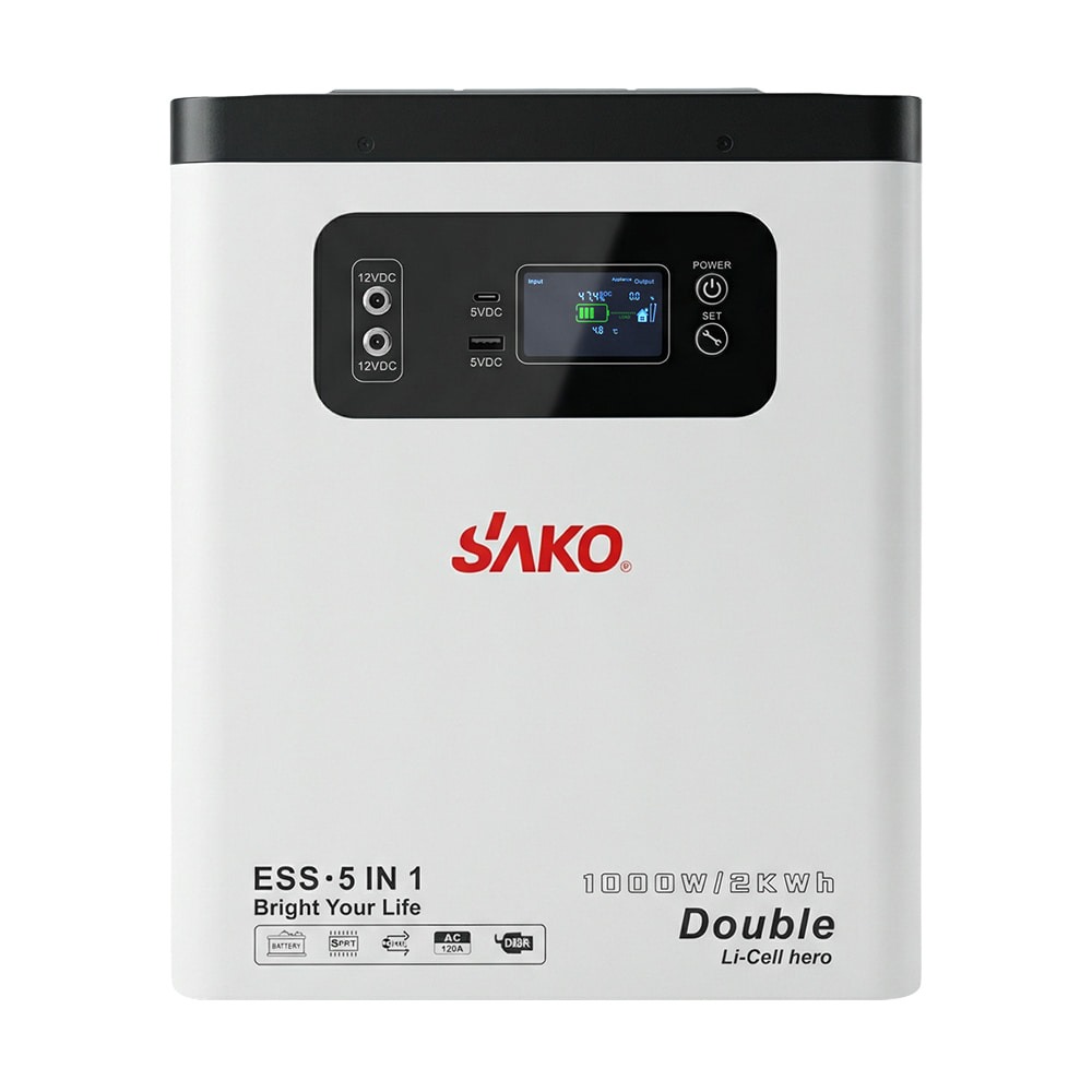 Портативна зарядна станція Sako Alpha-ESS-1000W/2KWh потужність 1000 Вт, енергоємність 2009.6 Вт·год, LifePO4 — изображение 2
