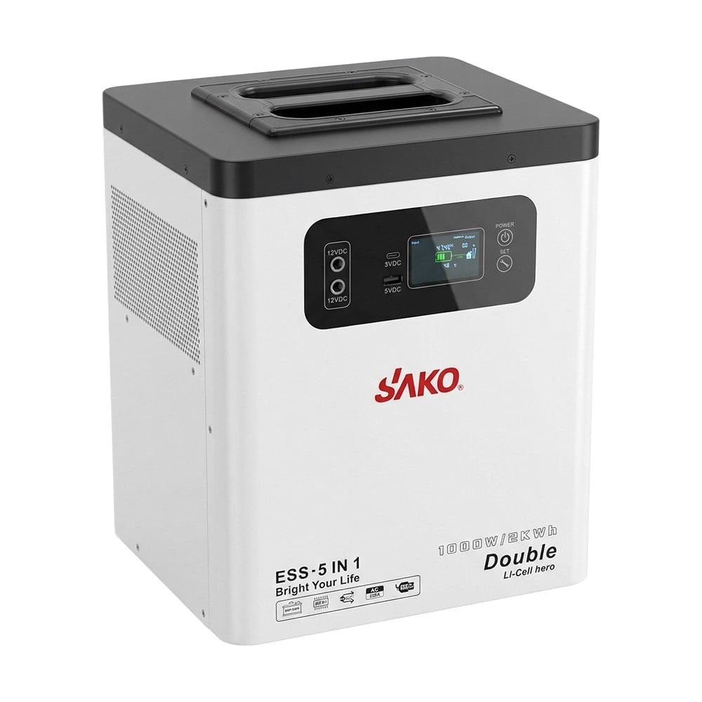 Портативна зарядна станція Sako Alpha-ESS-1000W/2KWh потужність 1000 Вт, енергоємність 2009.6 Вт·год, LifePO4 — изображение 3