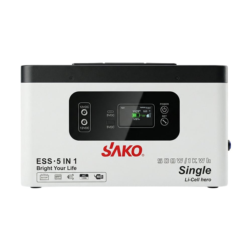 Портативна зарядна станція Sako Alpha-ESS-500W/1KWh потужність 500 Вт, енергоємність 1004.8 Вт·год, LifePO4 — изображение 2