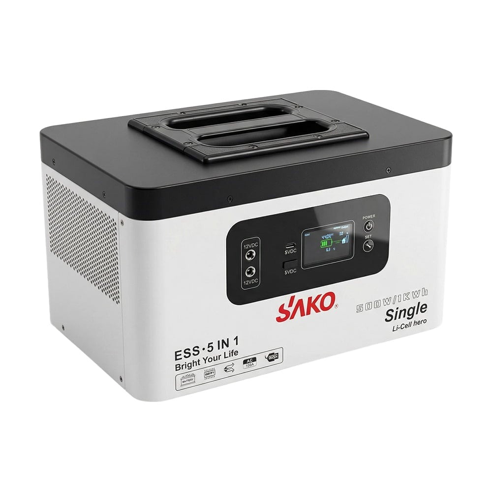 Портативна зарядна станція Sako Alpha-ESS-500W/1KWh потужність 500 Вт, енергоємність 1004.8 Вт·год, LifePO4 — изображение 6