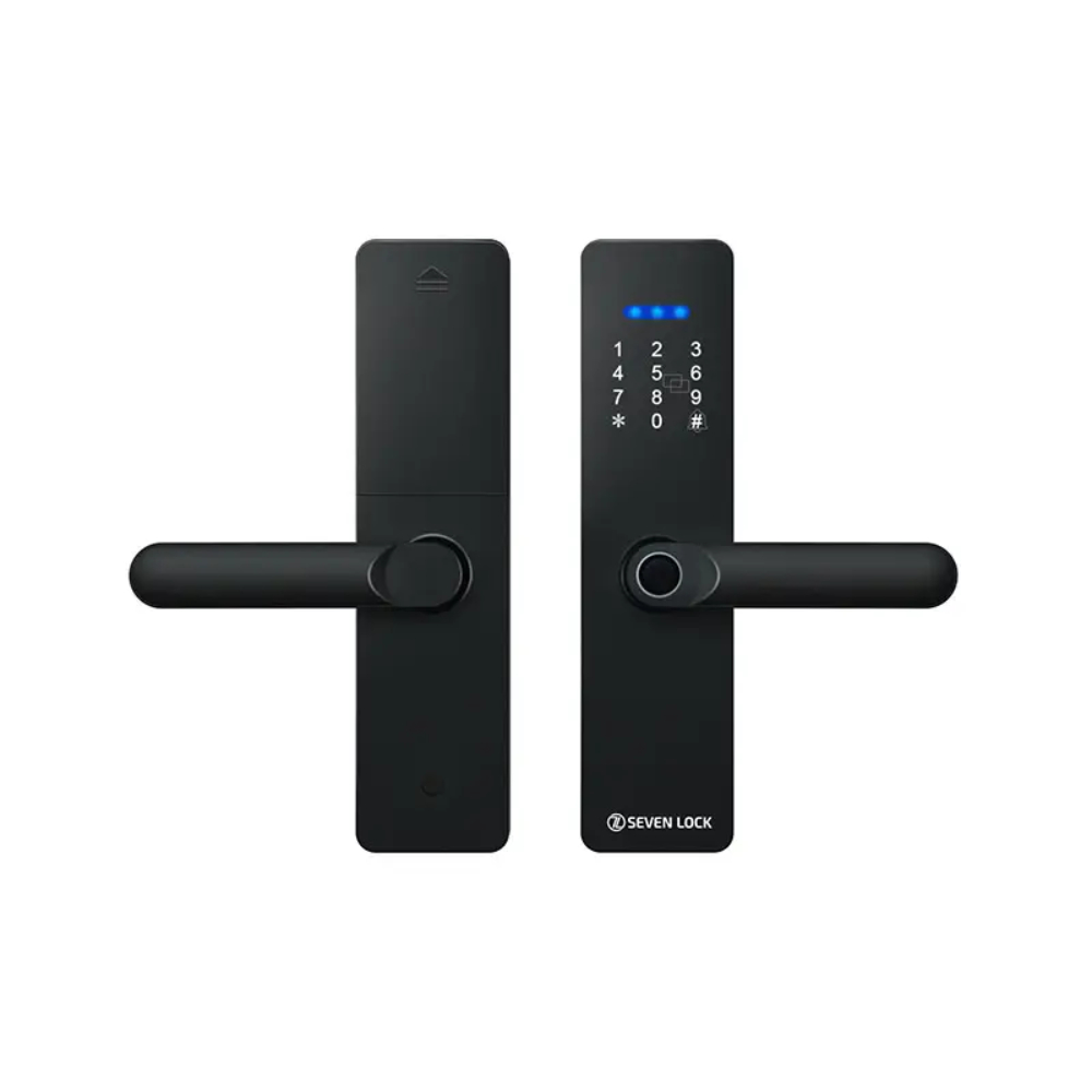 Розумний дверний біометричний замок SEVEN LOCK SL-7740BF black (врізна частина 5050) — изображение 3