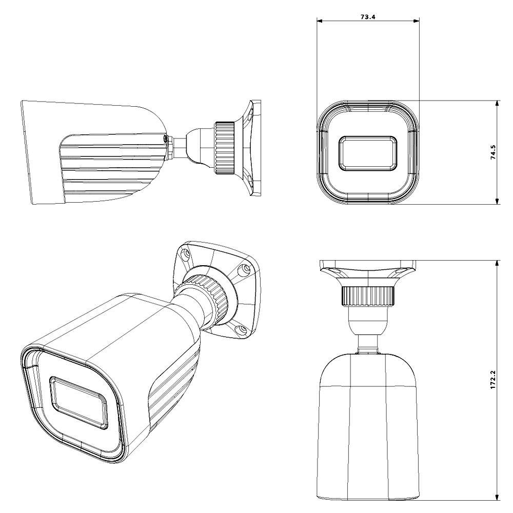 IP-відеокамера 4 Мп Provision-ISR BSV-340SR3N-36 (3.6 мм) із вбудованим мікрофоном та відеоаналітикою для системи відеоспостереження — изображение 4