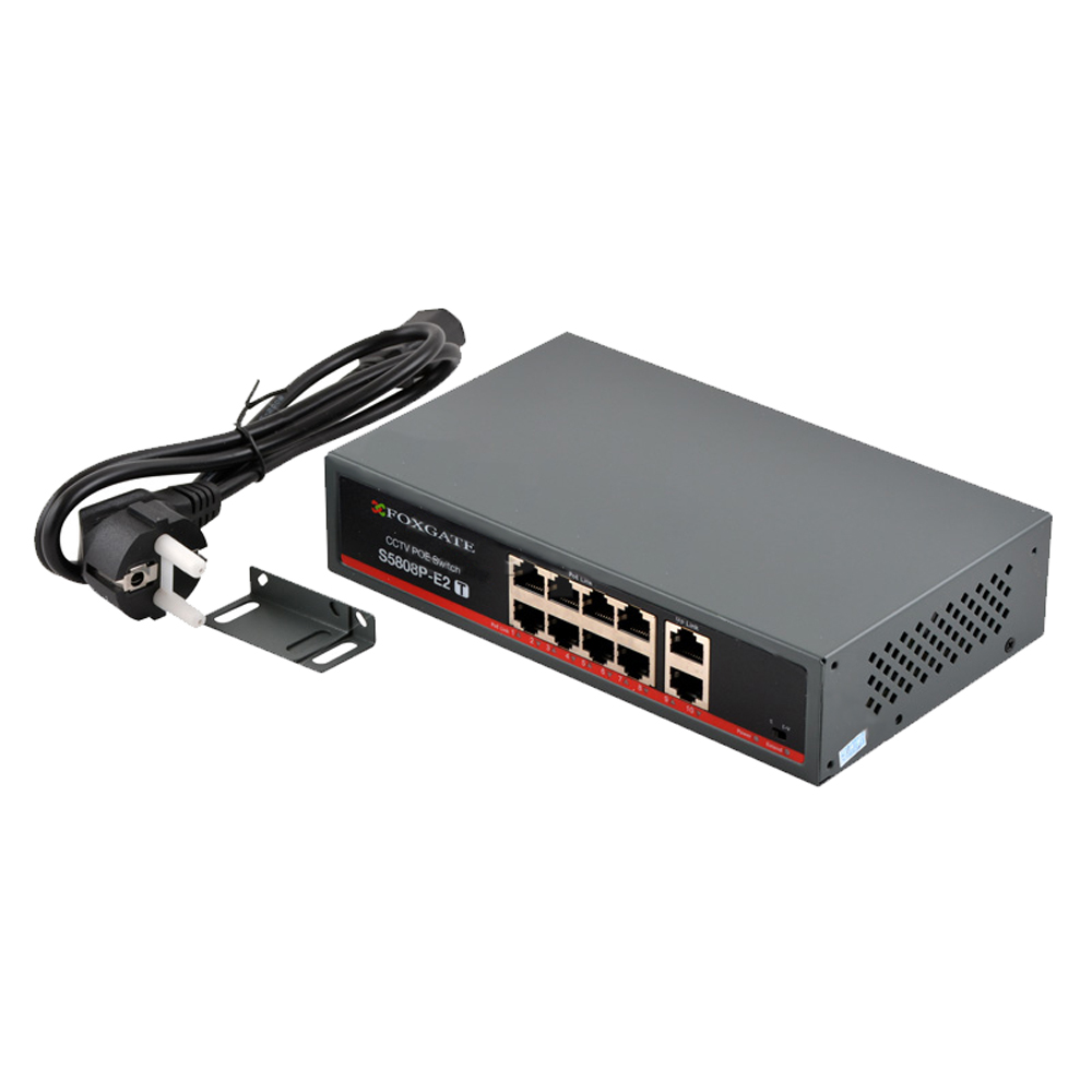 PoE-комутатор FoxGate S5808P-E2 (T) CCTV 8-портовий некерований — изображение 3