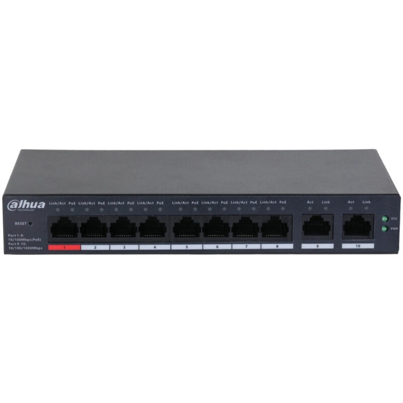 Керований PoE-комутатор Dahua DH-CS4010-8ET-110 з 8 портами PoE