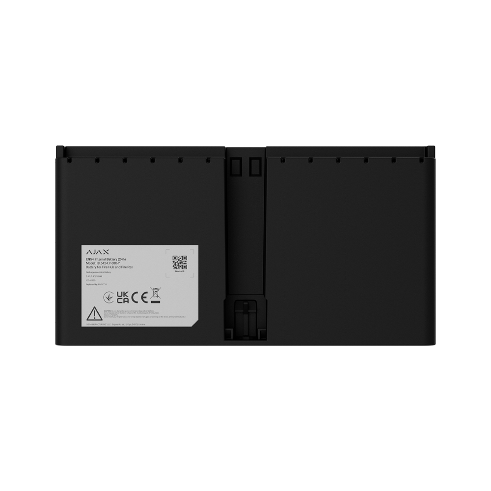 Перезарядна Li-ion батарея Ajax EN54 Internal Battery (24h) black для встановлення в EN54 Fire Hub / EN54 Fire ReX