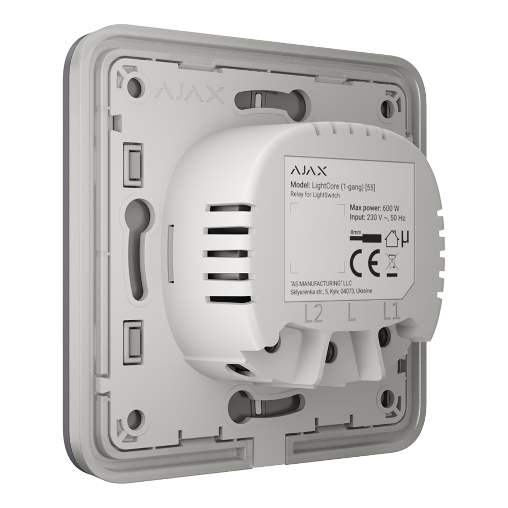 Вимикач Ajax LightSwitch 1-gang Graphite одноклавішний — изображение 3