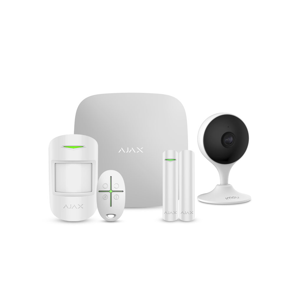 Комплект бездротової сигналізації Ajax StarterKit white + IP-відеокамера 3 Мп IMOU Cue 2 (IPC-C32EP) (2.8мм) з Wi-Fi
