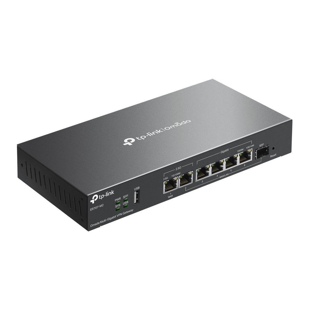 Мультисервісний маршрутизатор TP-LINK ER707-M2 1x2.5GE LAN 1x2.5GE WAN/LAN 4xGE LAN 1xSFP WAN/LAN 1xUSB 2.0 VPN Omada — изображение 3